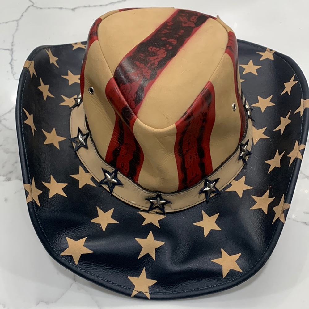 Genuine Bullhide‎ U. S. Flag Hat. Size M - Picture 7 of 16